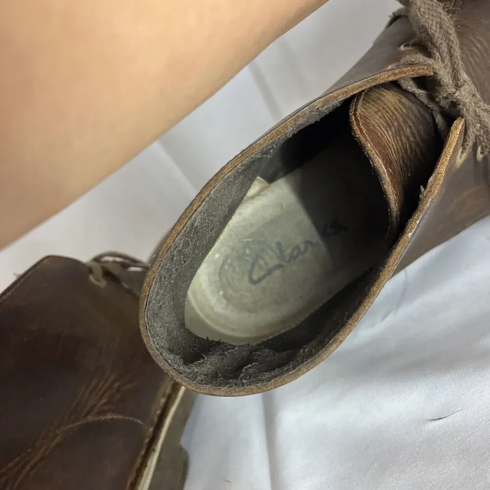 Clarks Bushacre Men’s Size 9M Brown Leather Classic Outdoor Desert Boots Shoes